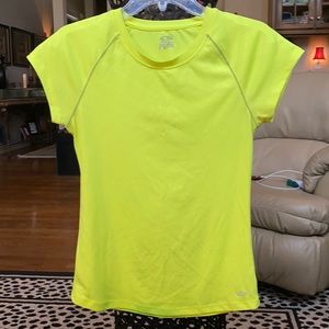 Champion semi fitted yellow athletic SS shirt Small